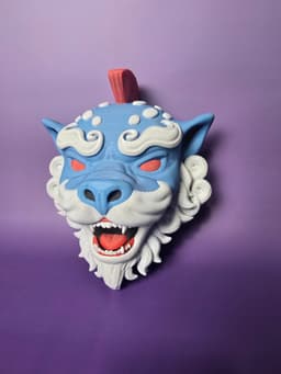 Fu Dog with Mohawk Wall Art Sculpture 3d model