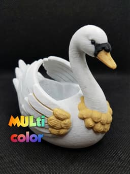 Elegant Swan Planter Multi-Color 3MF | Home Decor | Bambu Ready 3d model