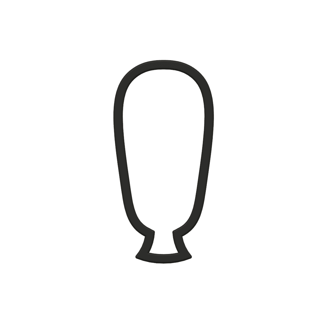 Long Balloon Cookie Cutter STL File - 4 inches 3d model