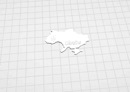 Ukraine map (trident & words) keychain 3d model