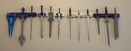 Desktop Toy Swords Wall Mount 3d model