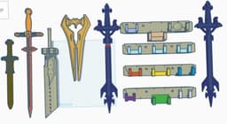 Desktop Toy Swords Wall Mount 3d model