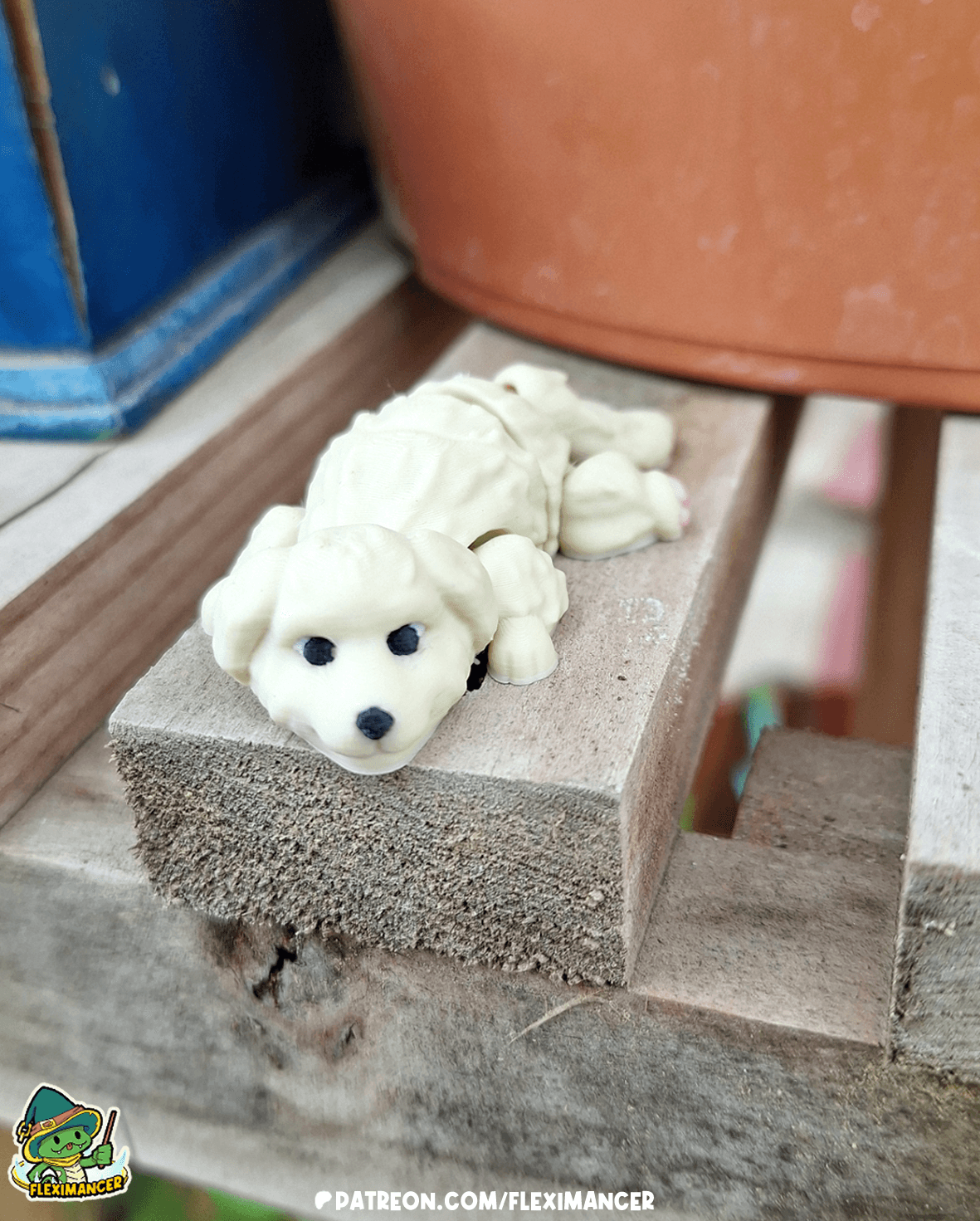 Golden Retriever Dog | Flexi print-in-place + Keychain | Multicolor 3d model