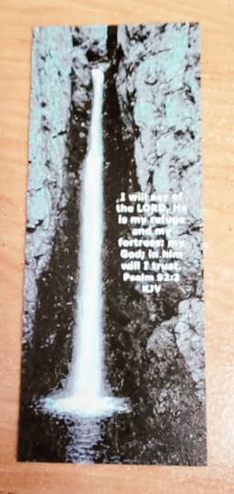 Waterfall Bookmark With Scripture HueForge 3d model