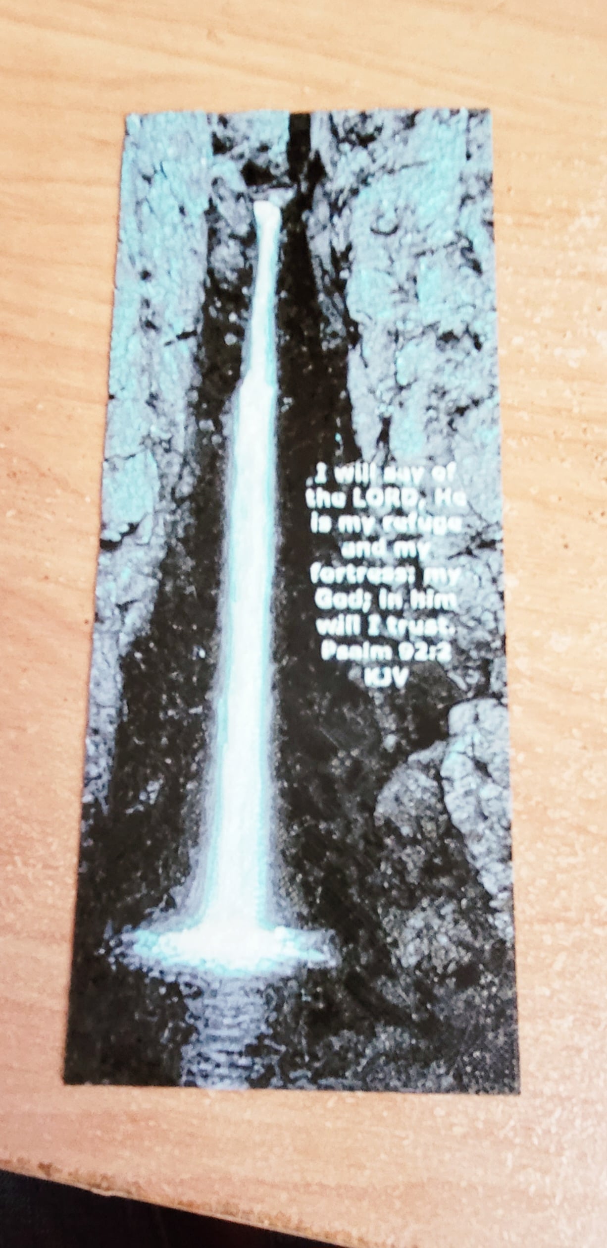 Waterfall Bookmark With Scripture HueForge 3d model