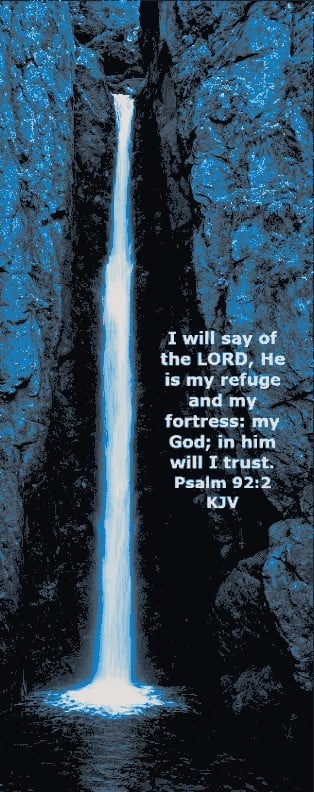 Waterfall Bookmark With Scripture HueForge 3d model