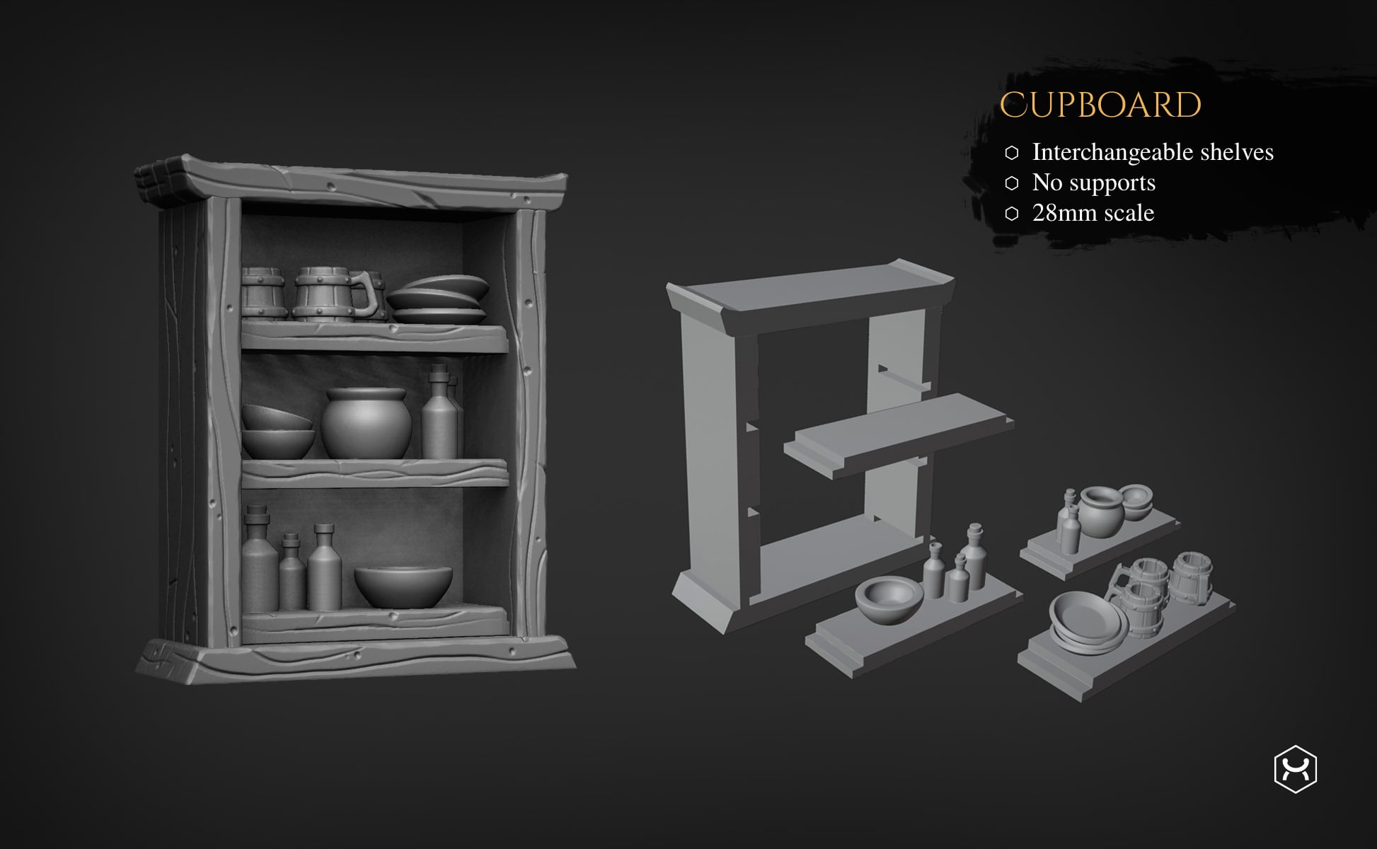 Bookshelf and Cupboard 3d model