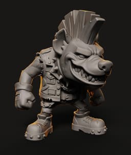 Mohawk Mutt STL | Character Figure | Punk Street Brawler 3d model