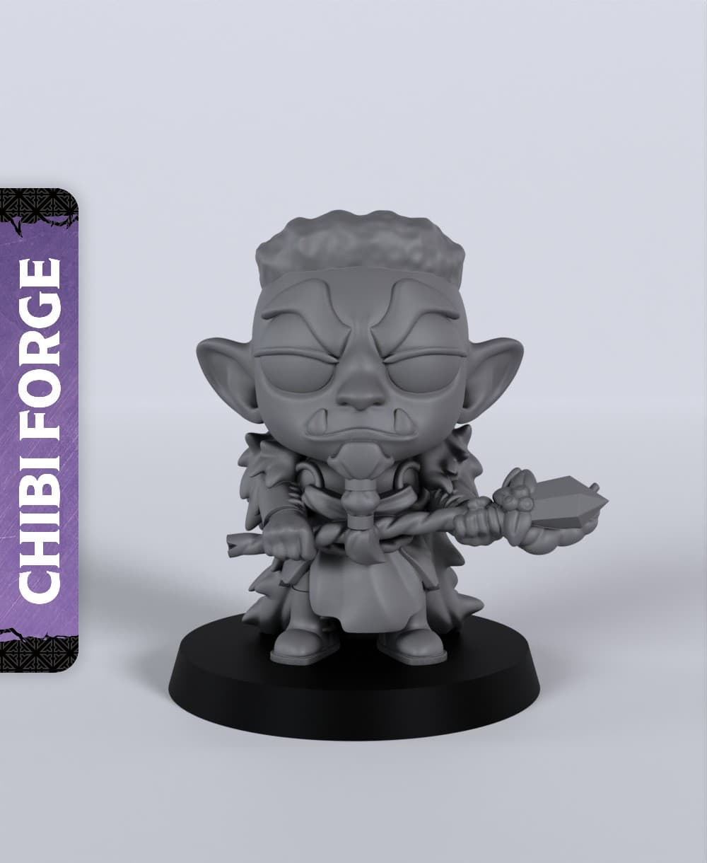 Male Half-Orc Druid - With Free Dragon - 5e DnD Inspired for RPG and Wargamers 3d model