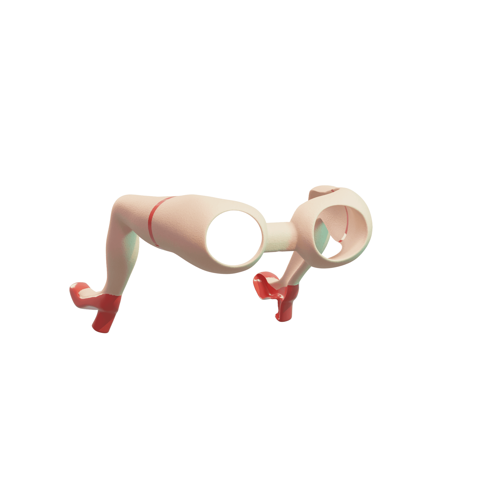Girl Legs Glasses3 3d model