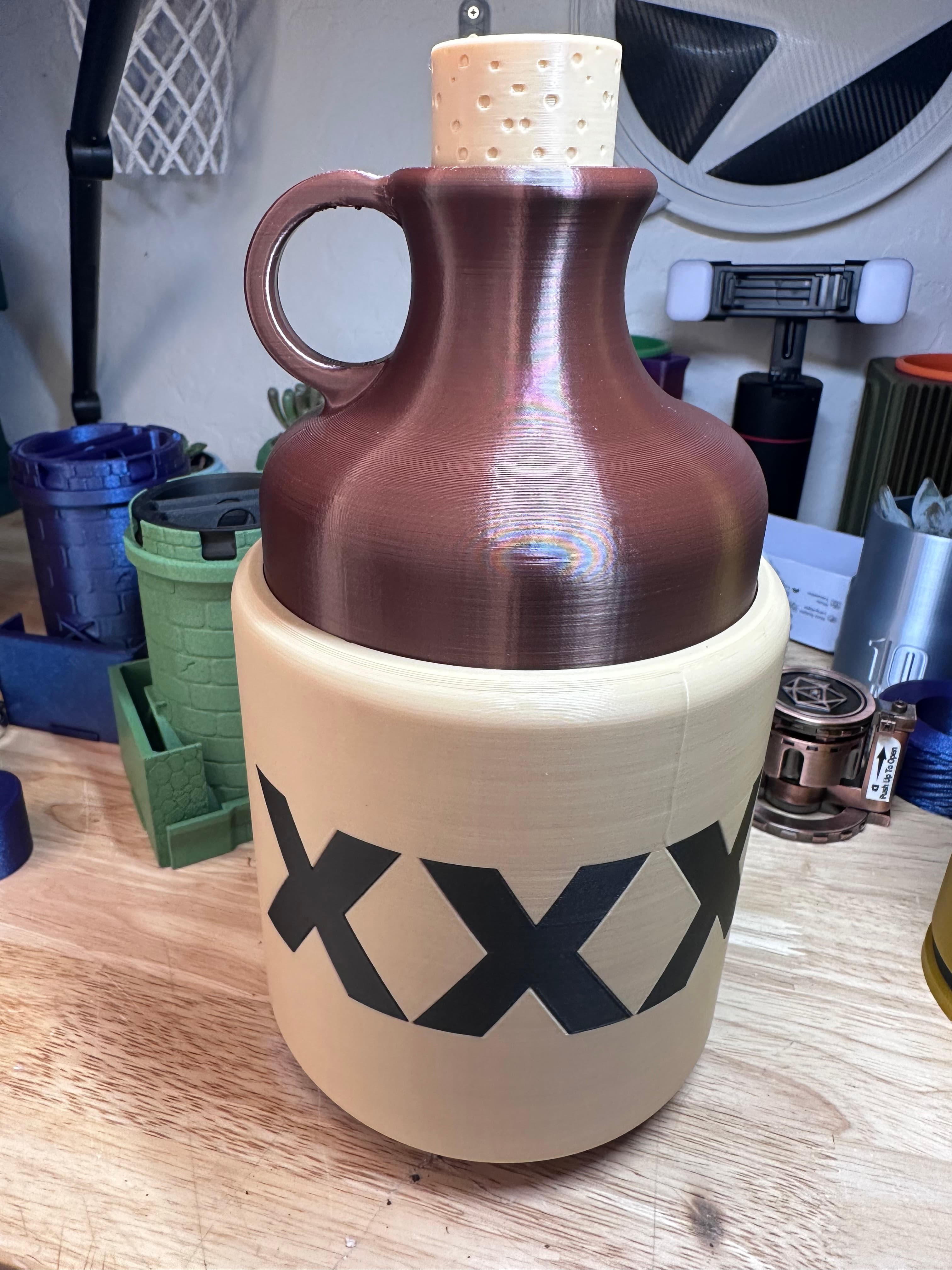 Moonshine Bottle - Vintage - Dice Tower with Storage - Secret Dice Tower for DND Night 3d model