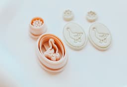 Goose & Cute Flower Clay Cutter Set 3d model