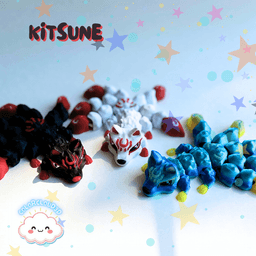 Kitsune Fox - Flexi - Ninetails 3d model