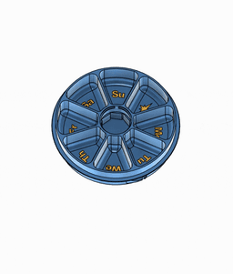 Sun & Moon 7 Day Pill Organizer 3d model