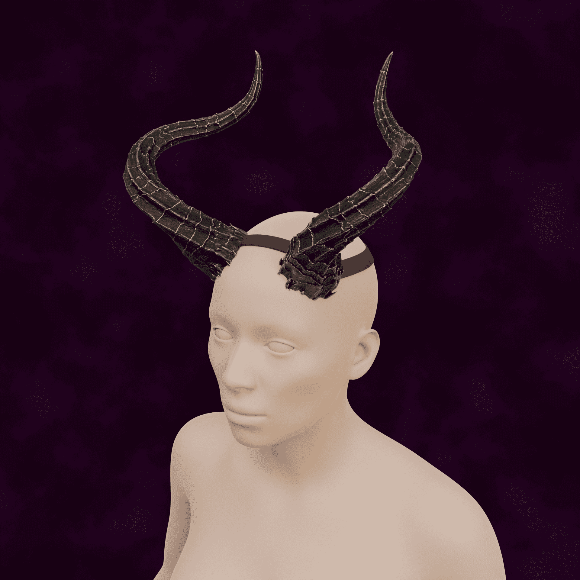 FANTASY CAMBION DEVIL HORNS SET BALDURS GATE 3 3d model