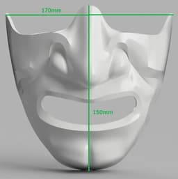 Samurai Half Mask (Mempo) 3d model
