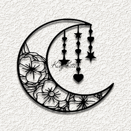 moon flowers WALL ART HOME DECOR 3d model