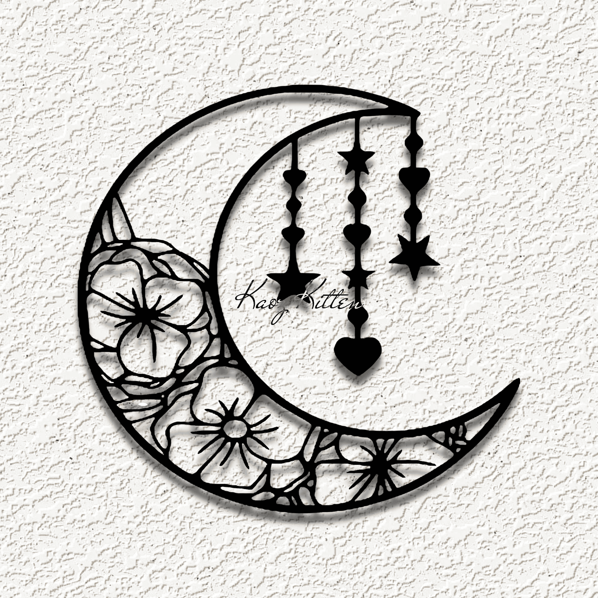 moon flowers WALL ART HOME DECOR 3d model