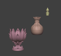 Eternal Thrive Potion Bottle with Lotus Stand 3d model