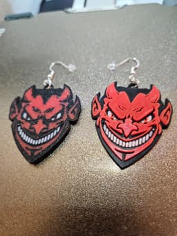 Halloween Devil Man Earrings 3d model