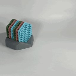 Hexagon Coaster Fidget Flexible Toy Print in Place 3d model