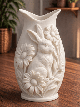 White Rabbit Daisy Garden Vase 3d model