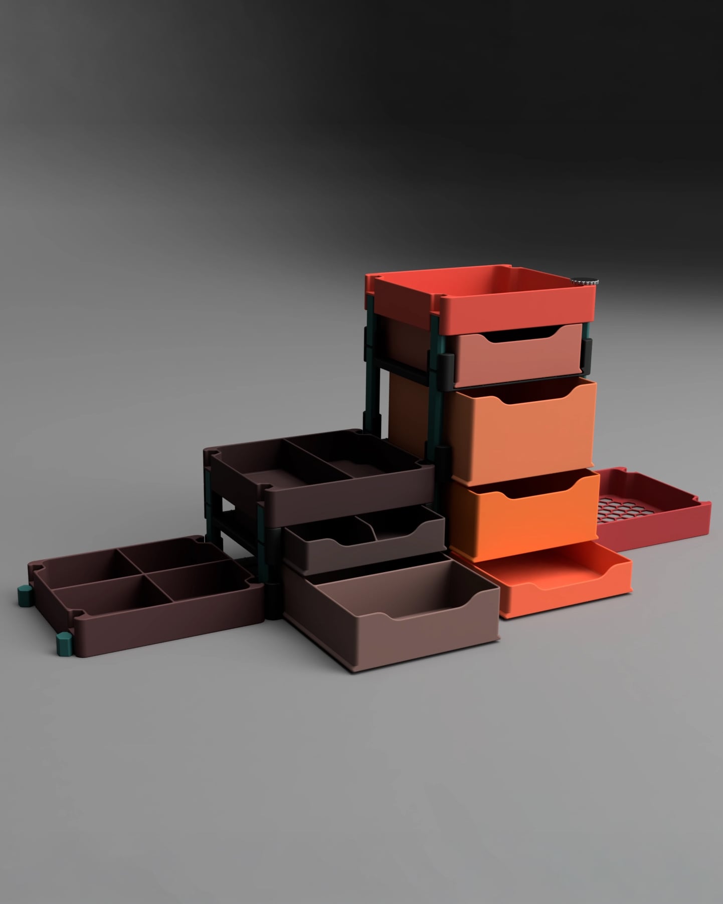 Versatile Stackable Storage Box System 3d model