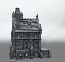 Dark Fantasy Mansion STL File for 3D Printing 3d model