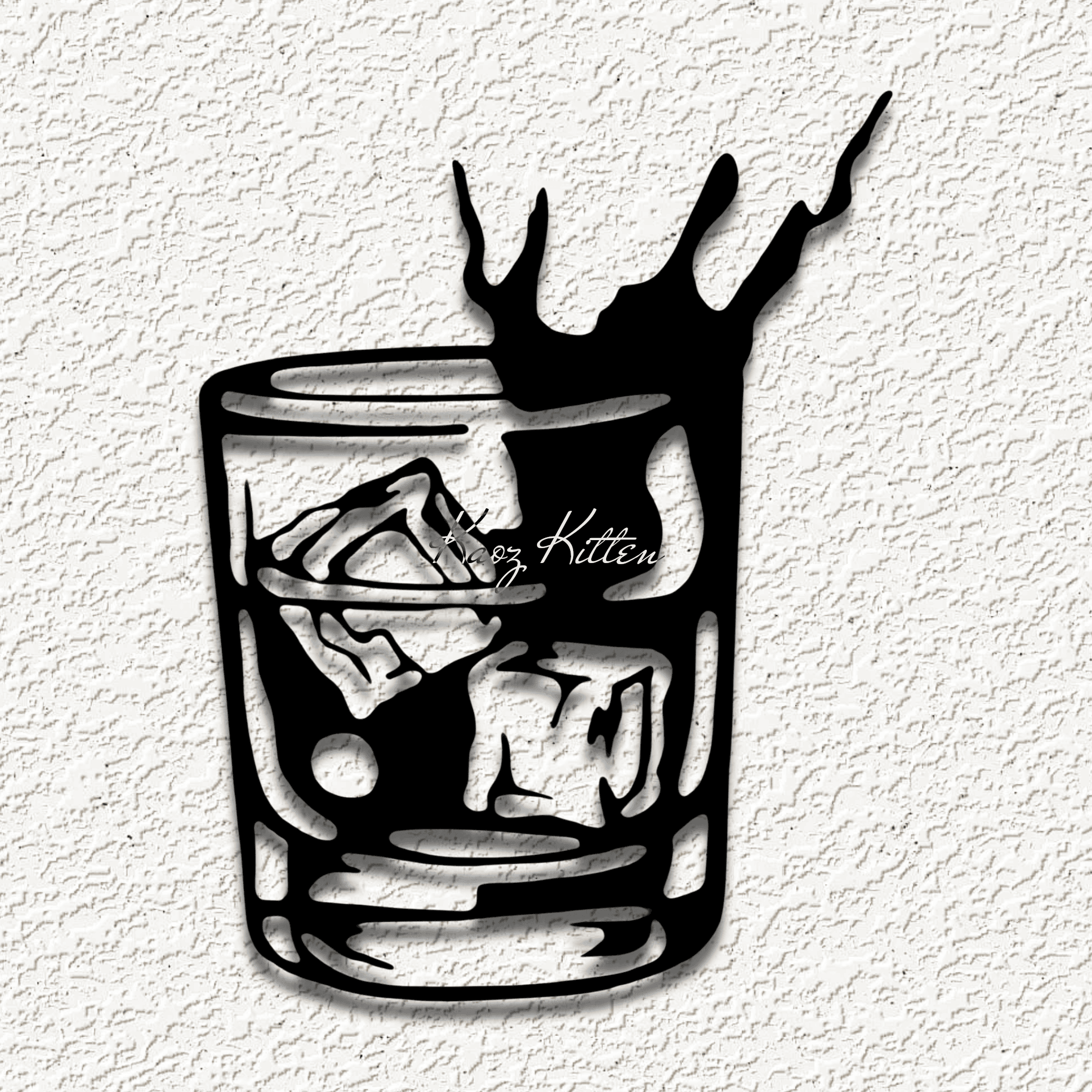 WHISKEY SPLASH GLASS wall art home decor 3d model