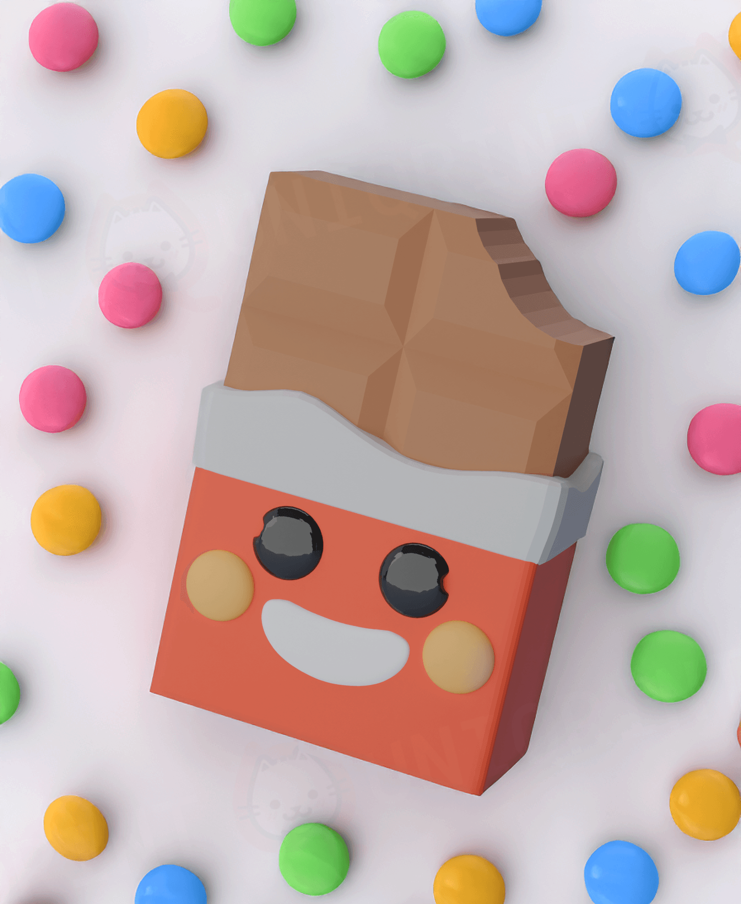 Chocolate Keychain (Single Color) 3d model