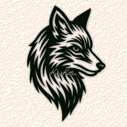 tribal wolf fox WALL ART HOME DECOR 3d model