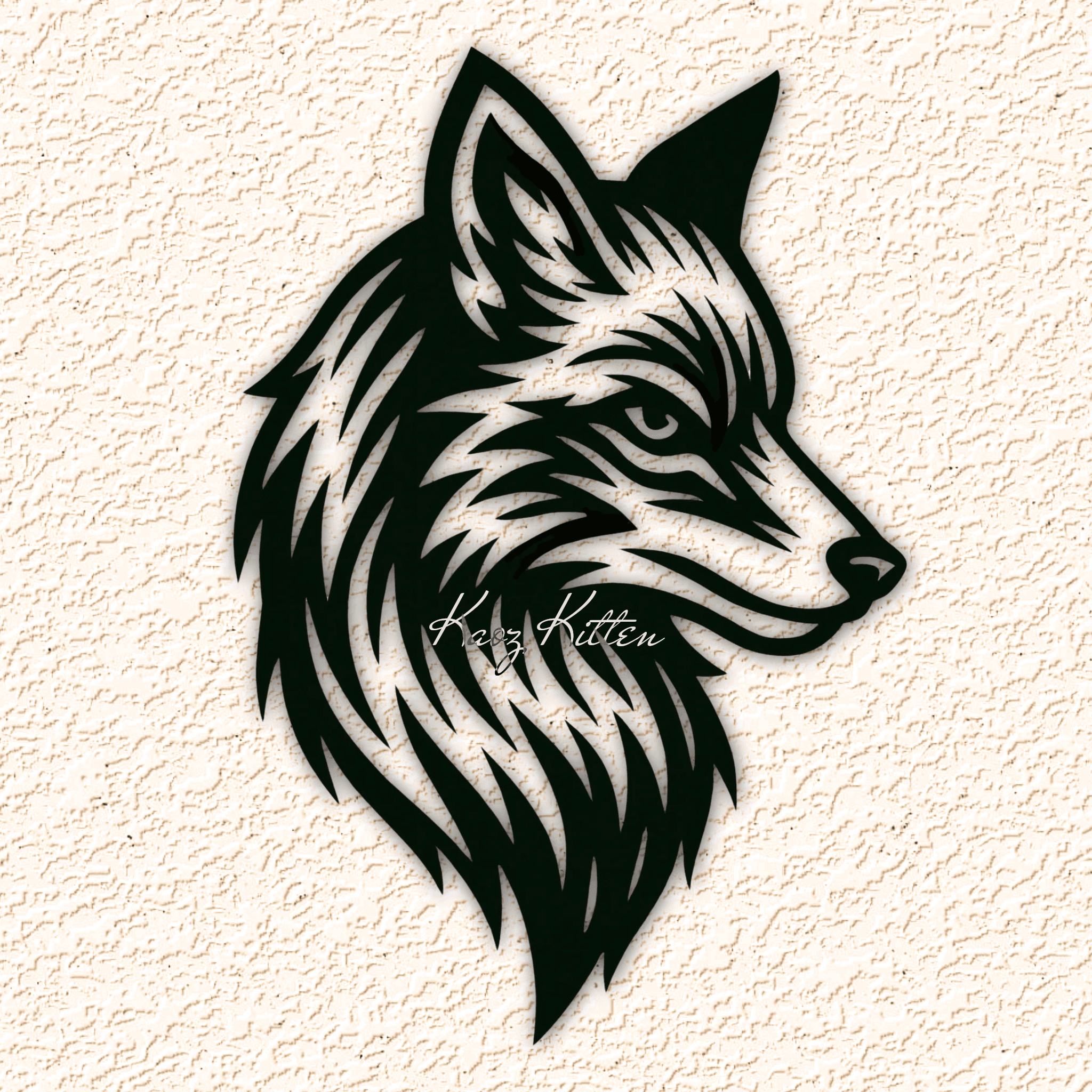 tribal wolf fox WALL ART HOME DECOR 3d model