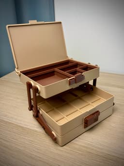Tilt Box Organizer | Gridfinity 4x3 | Slide Lock 3d model
