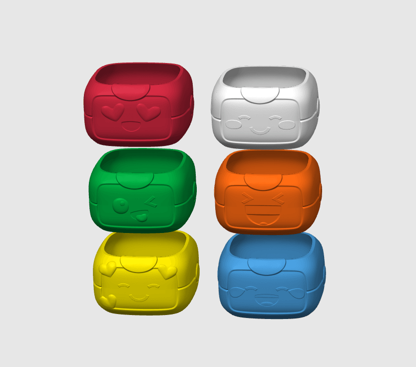 Pots Emoji: Set x6 3d model