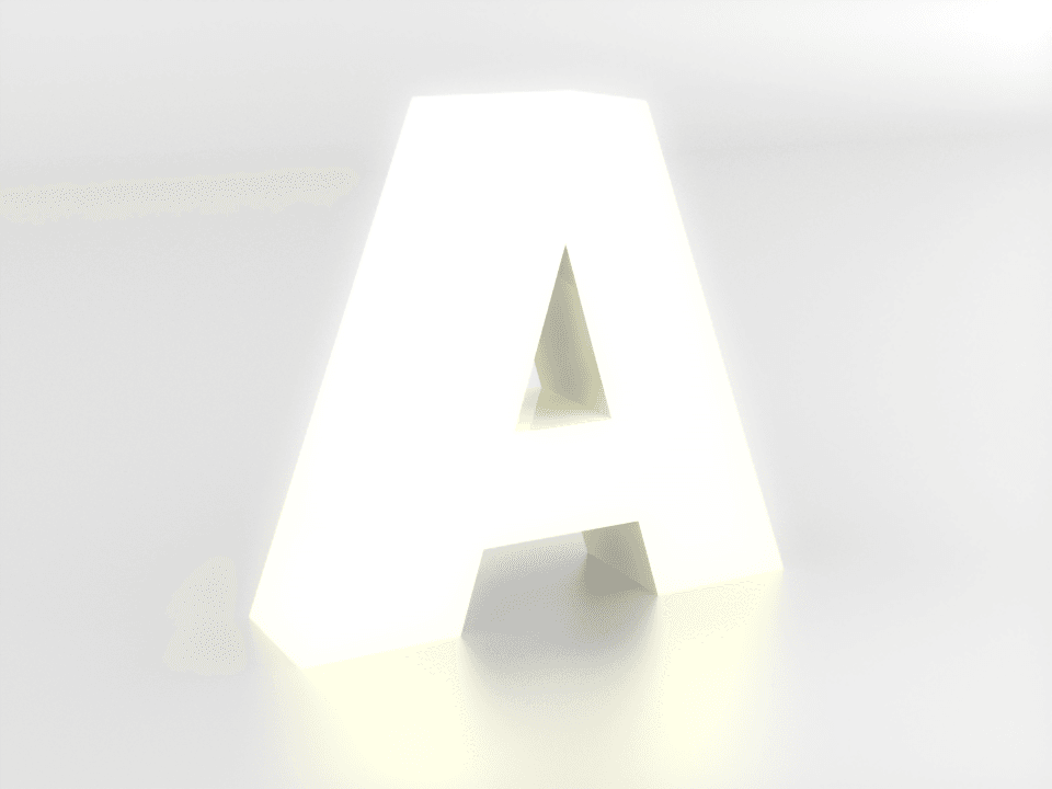 Decorative letters A-Z, LED light 3d model