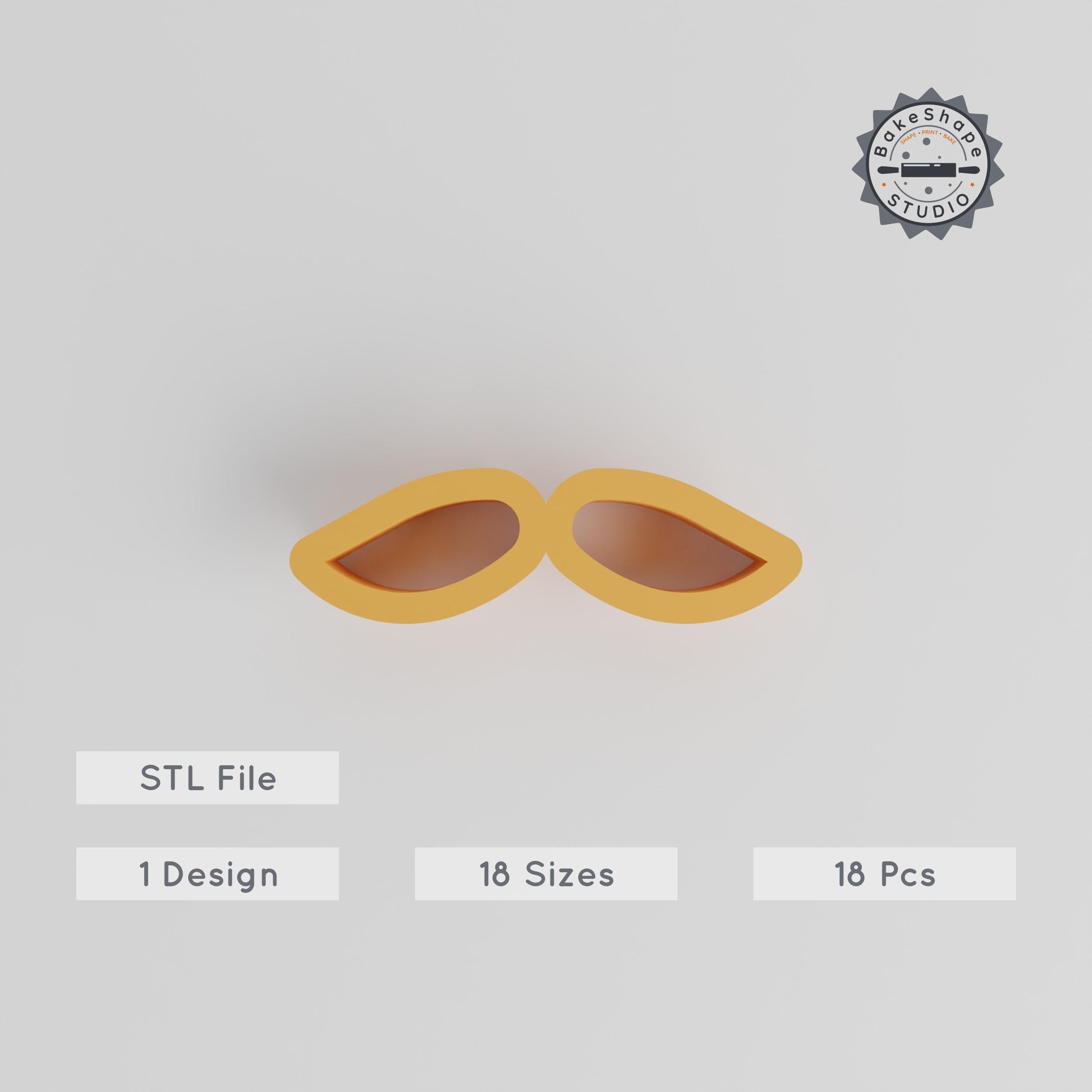 Moustache Shape Cutter Set, 18 Piece Bundle, 0.75"-5.00" Sizes, Cookie & Fondant Mold, Facial Hair & Beard Style Designs PRODUCT_256 3d model