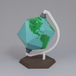 Icosahedron Earth // Folding Polyhedra 3d model