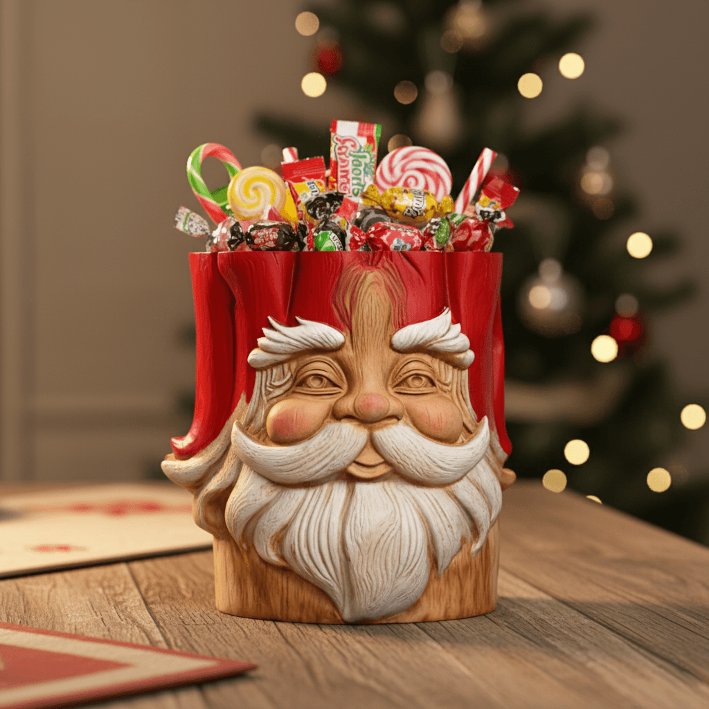 Santa Log Pot 3d model