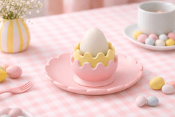 Egg Cup Holder with Plate STL 3d model