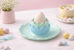 Egg Cup Holder with Plate STL 3d model