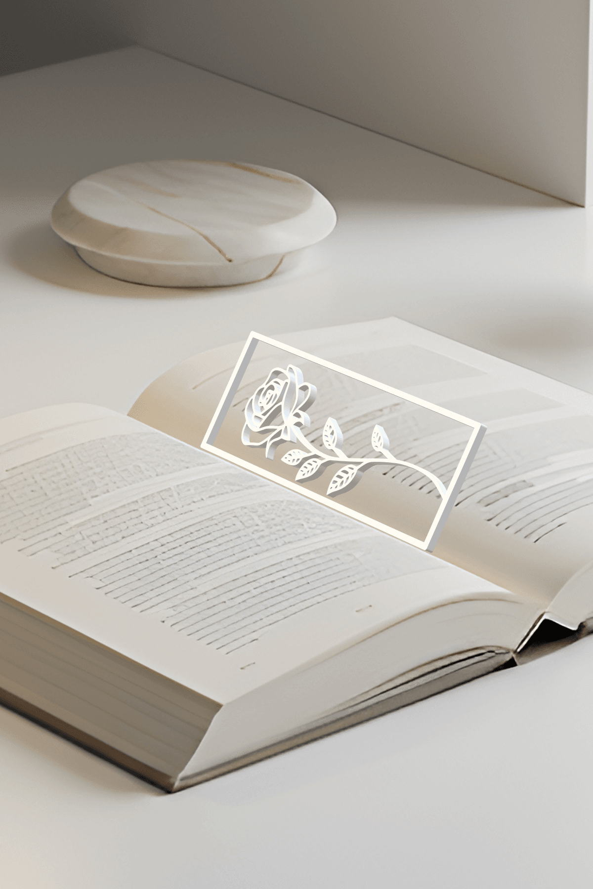 Rose Bookmark, Gift Idea 3d model