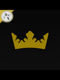 Simple Crown Symbol - 2D Art 3d model