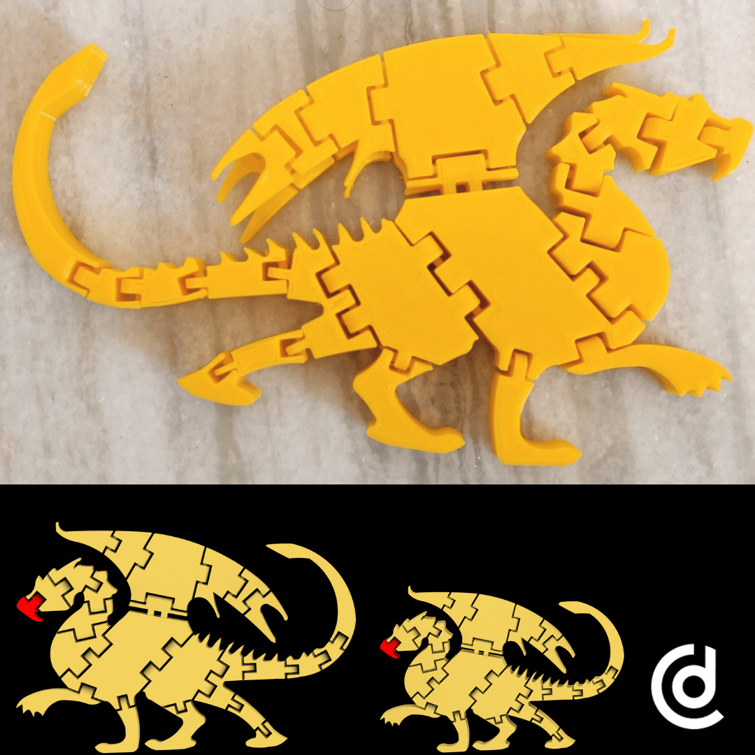 Flexible Dragon (No Support Required) 3d model