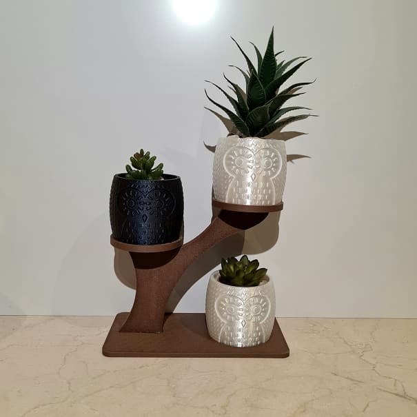 Owl planter with tree stand 3d model