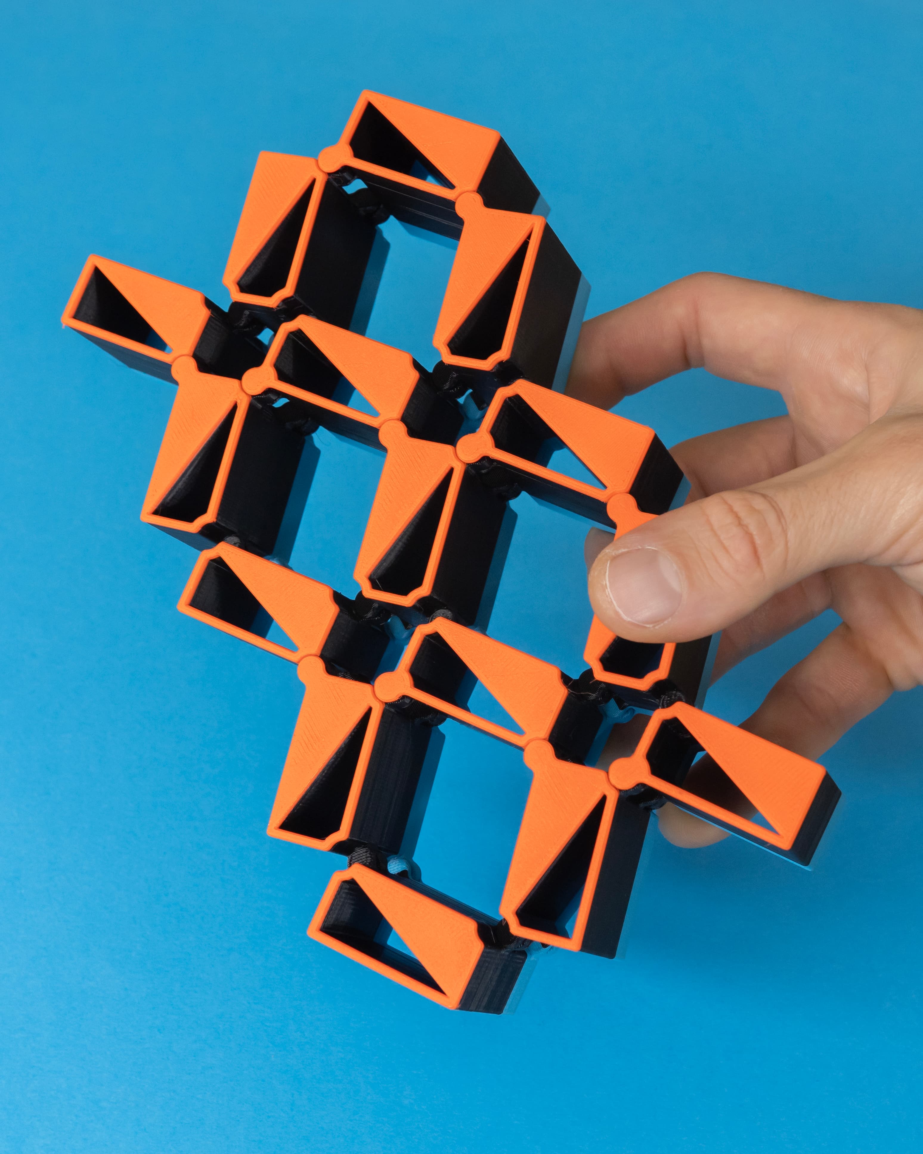 Auxetic Rectangles // 18x32mm 5x3 Stacked Diagonals 3d model