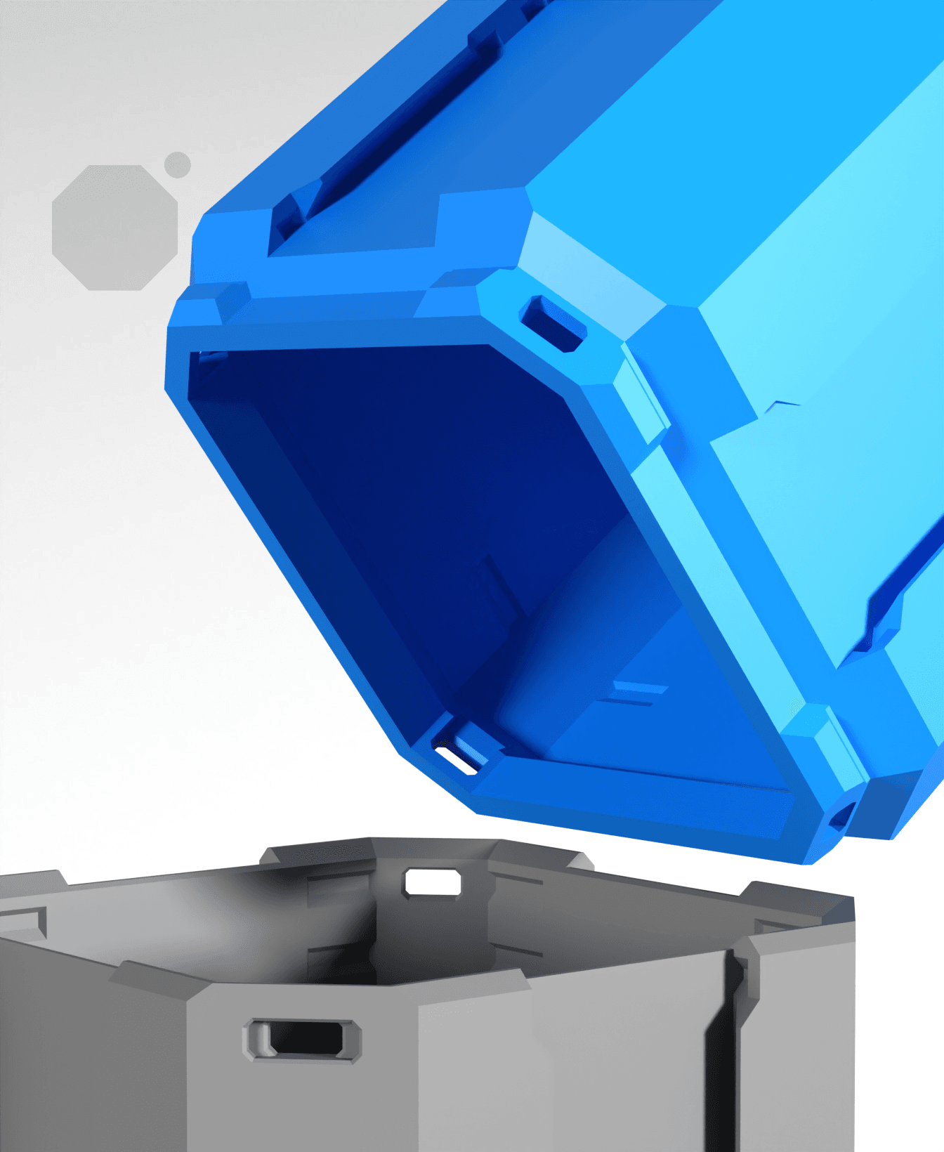 4x4x4 - Full Multipoint Rail - Standard Click-In Multibin Shell Extension 3d model