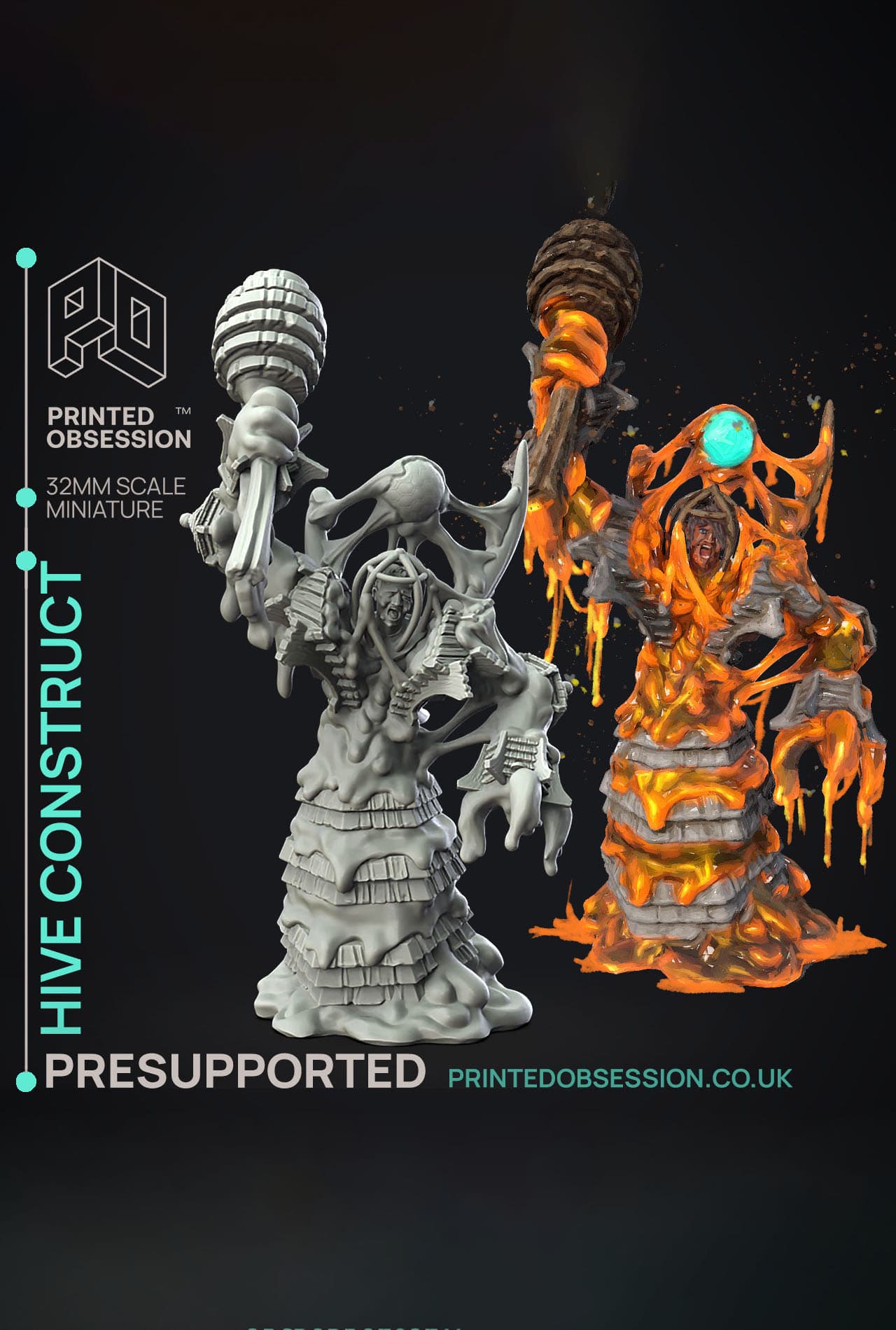 Hive Construct - Not The bees - PRESUPPORTED - Illustrated and Stats - 32mm scale 3d model