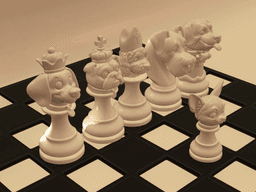 Dog Themed Chess Set 3d model