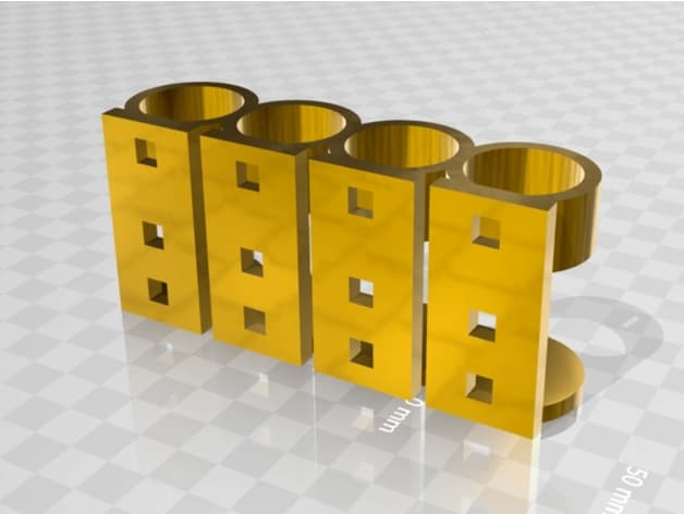 glass vial holder 4x with magnetic mount 5x5x5mm 3d model