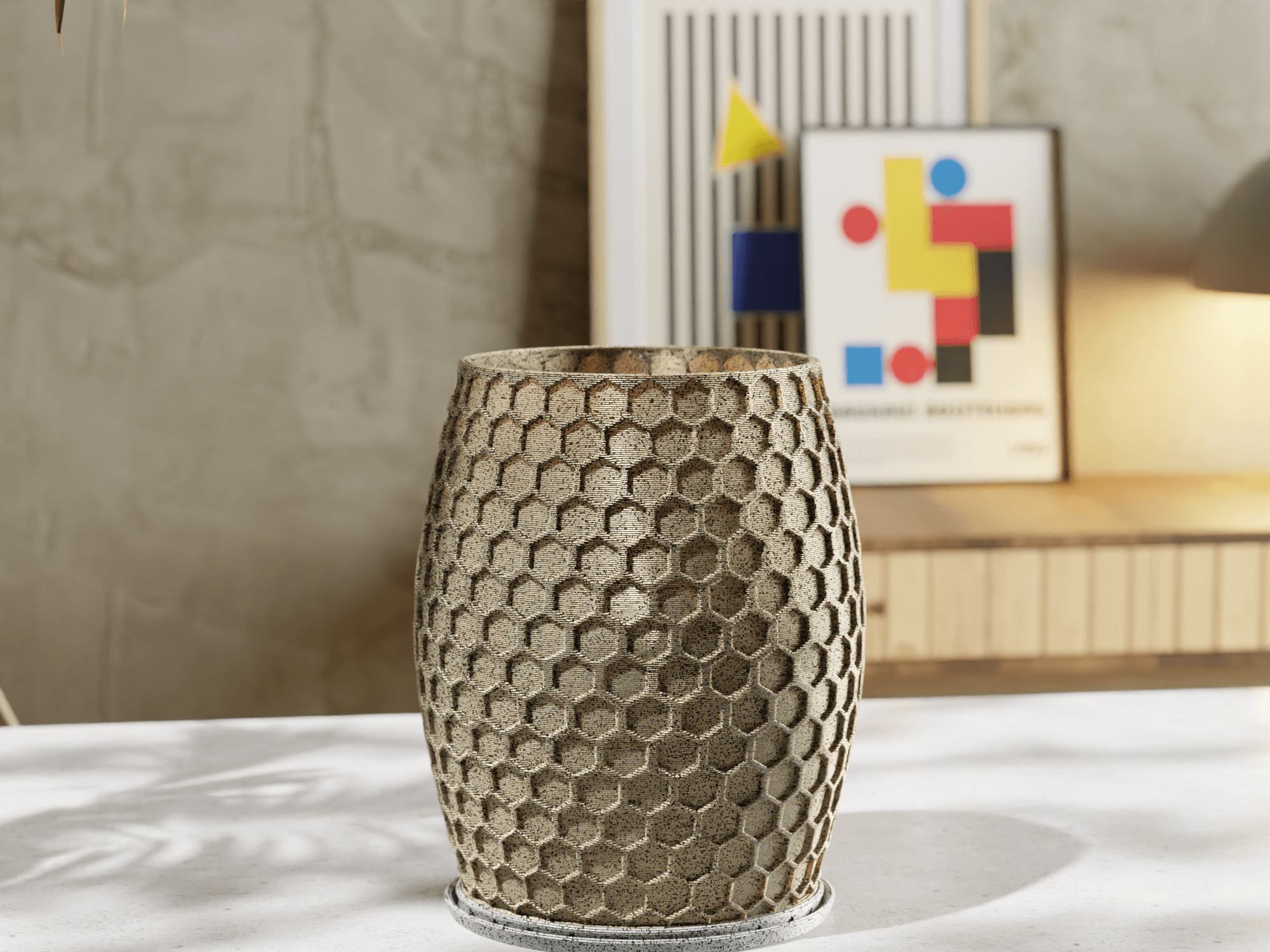HexaFlow Planter + Base 3d model